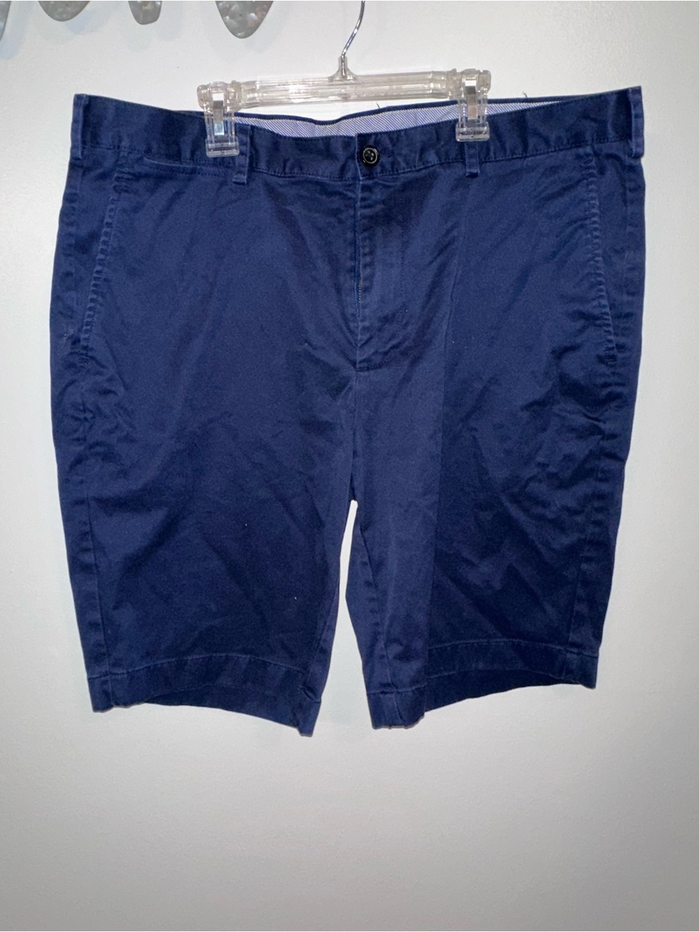Brooks Brothers Navy Flat-Front Cotton Shorts